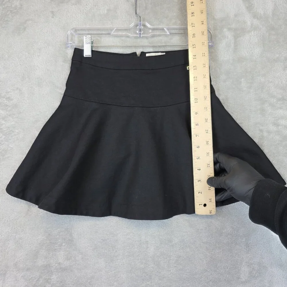 Kate Spade New York Skirt Girls 10 Black Skater Flare Short High Waist Stretch - Picture 7 of 8